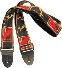 FENDER MONOGRAMED STRAP BLK/YLW/RED